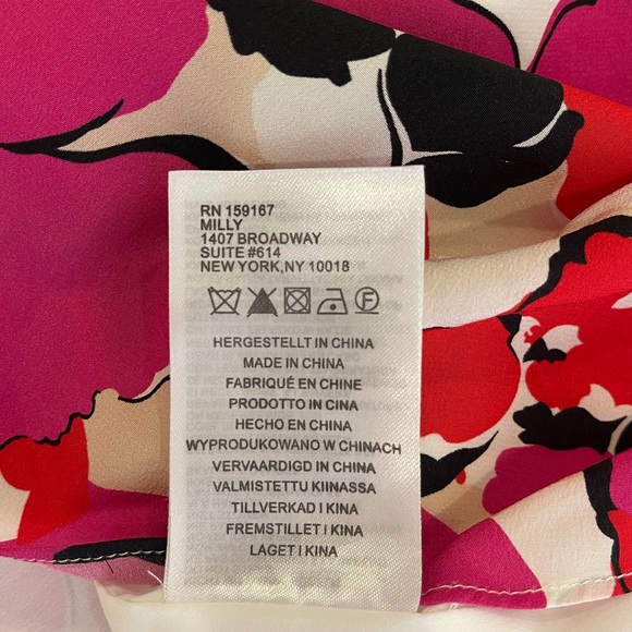 MILLY Eleanora Floral Printed Wrap Silk Midi Dress Size 2 - Picture 12 of 13